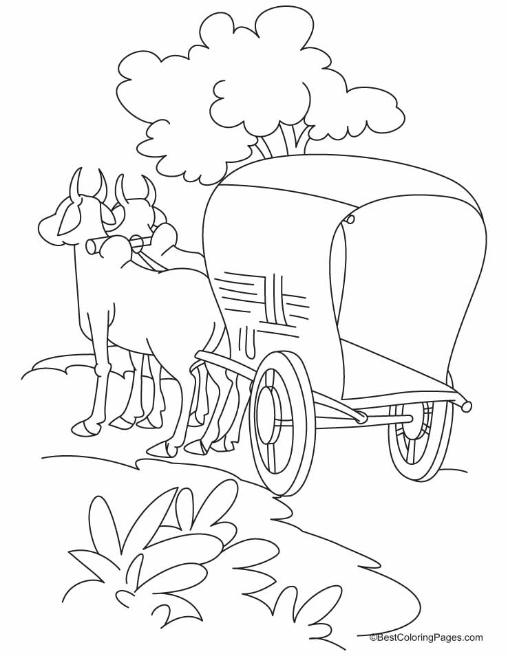 Bullock cart standing on the road coloring pages download free bullock cart standing on the road coloring pages for kids best coloring pages