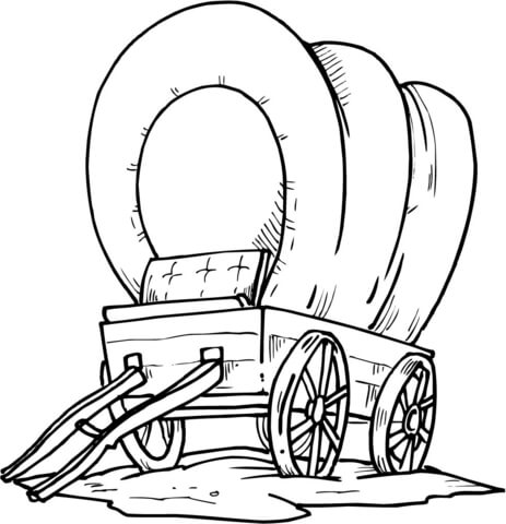 Wood covered wagon coloring page free printable coloring pages