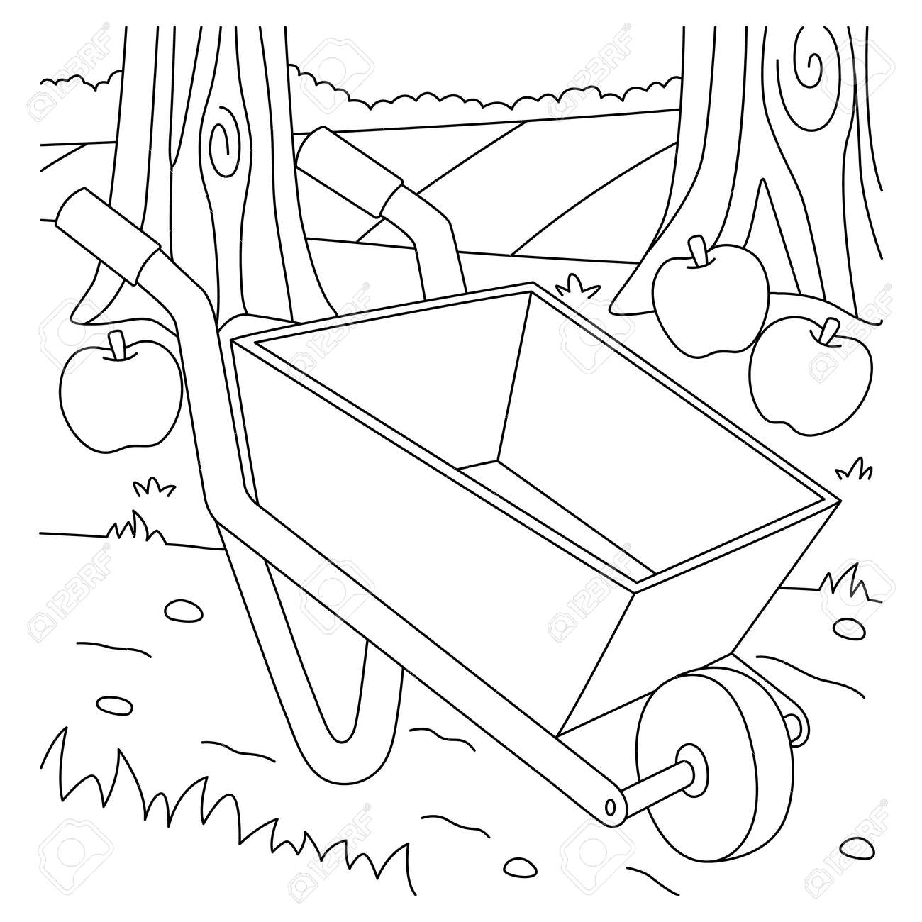 Wheelbarrow coloring page for kids royalty free svg cliparts vectors and stock illustration image