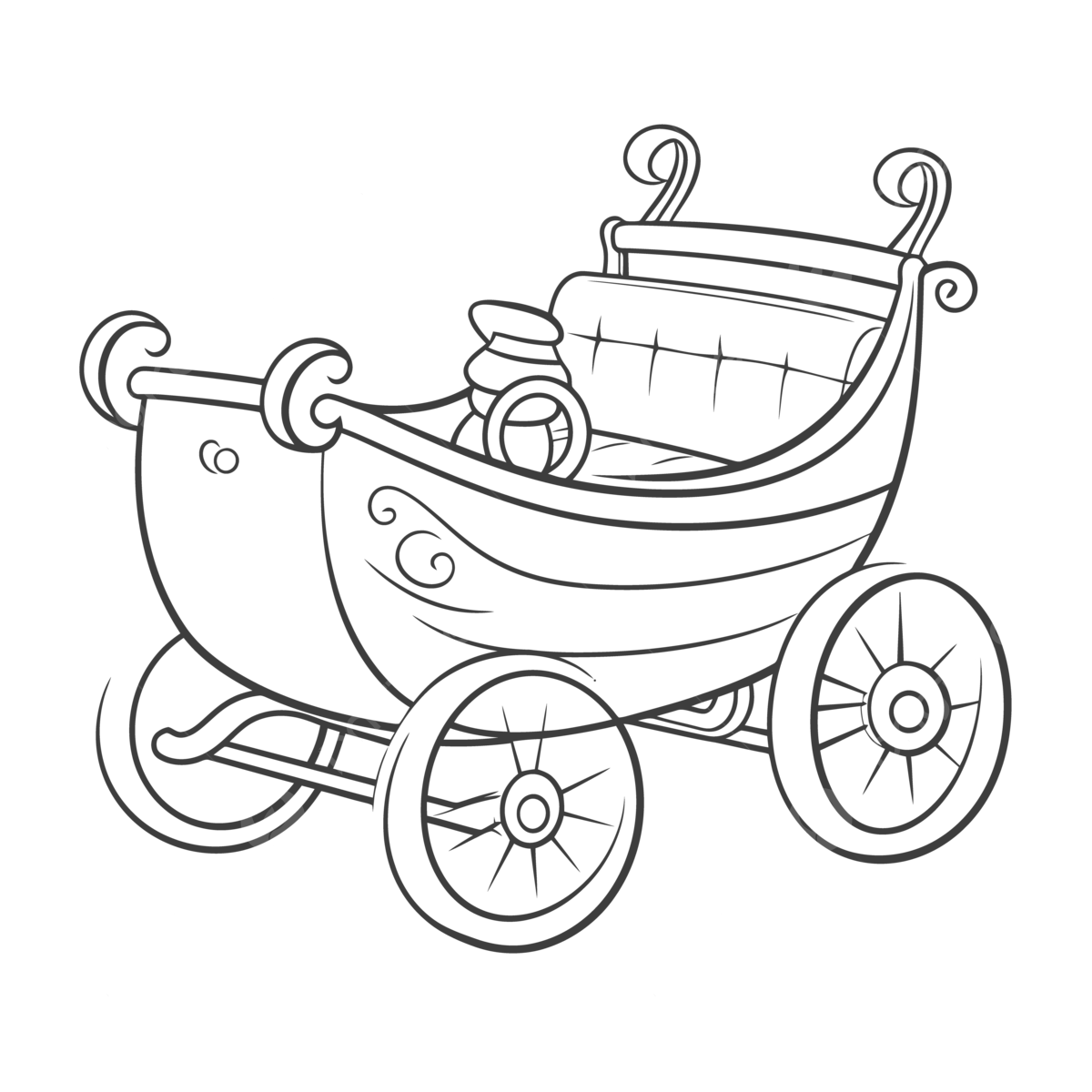 Baby carriage coloring page for free outline sketch drawing vector sleigh drawing sleigh outline sleigh sketch png and vector with transparent background for free download