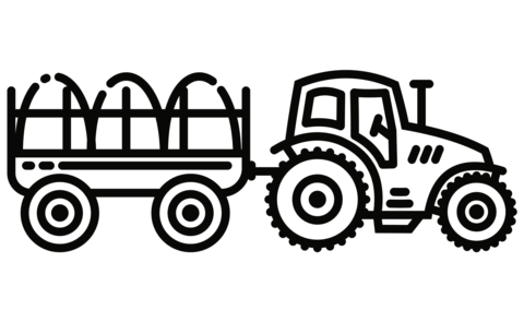 Tractor and hay wagon coloring page free printable coloring pages