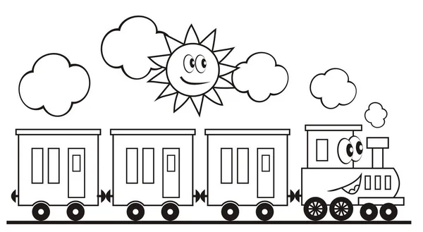 Train children going trip vector illustration coloring page stock vector by janista