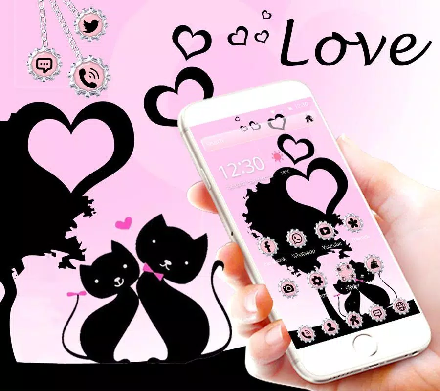 Pink black kitty love apk for android download
