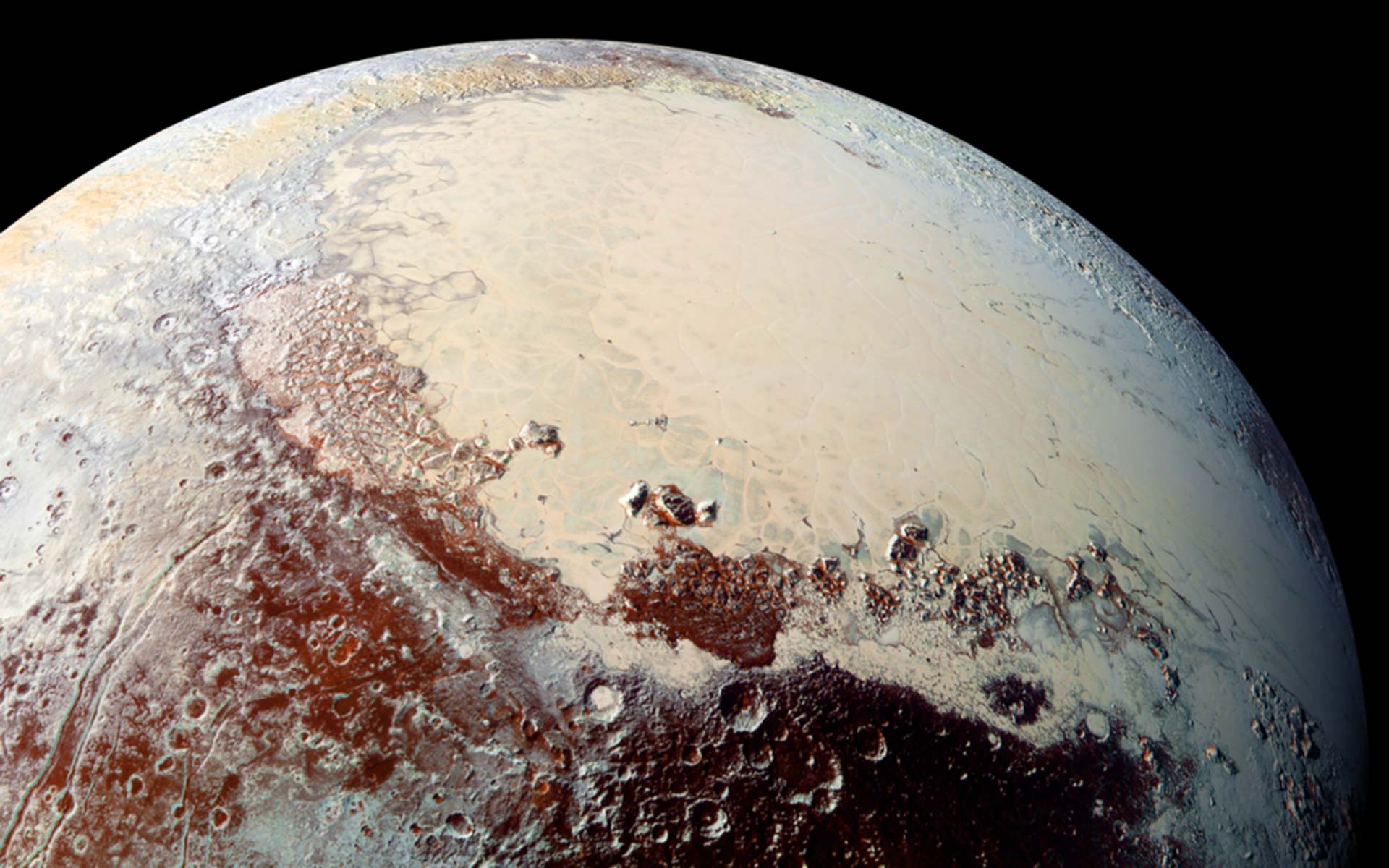 Pluto as seen by new horizons wallpaper