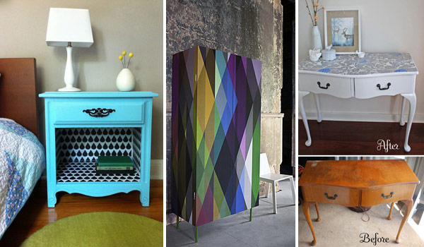 Cool diy furniture makeovers with wallpaper