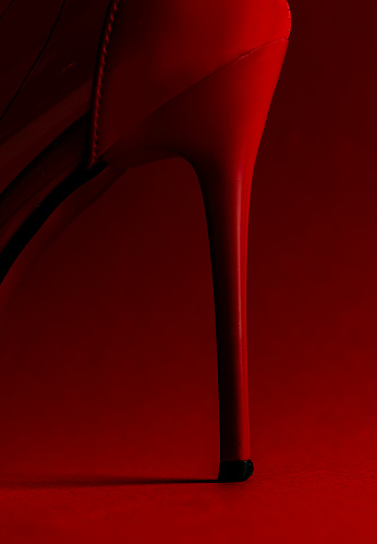 Blue high heels on beautiful female legs - Stock Image - Everypixel