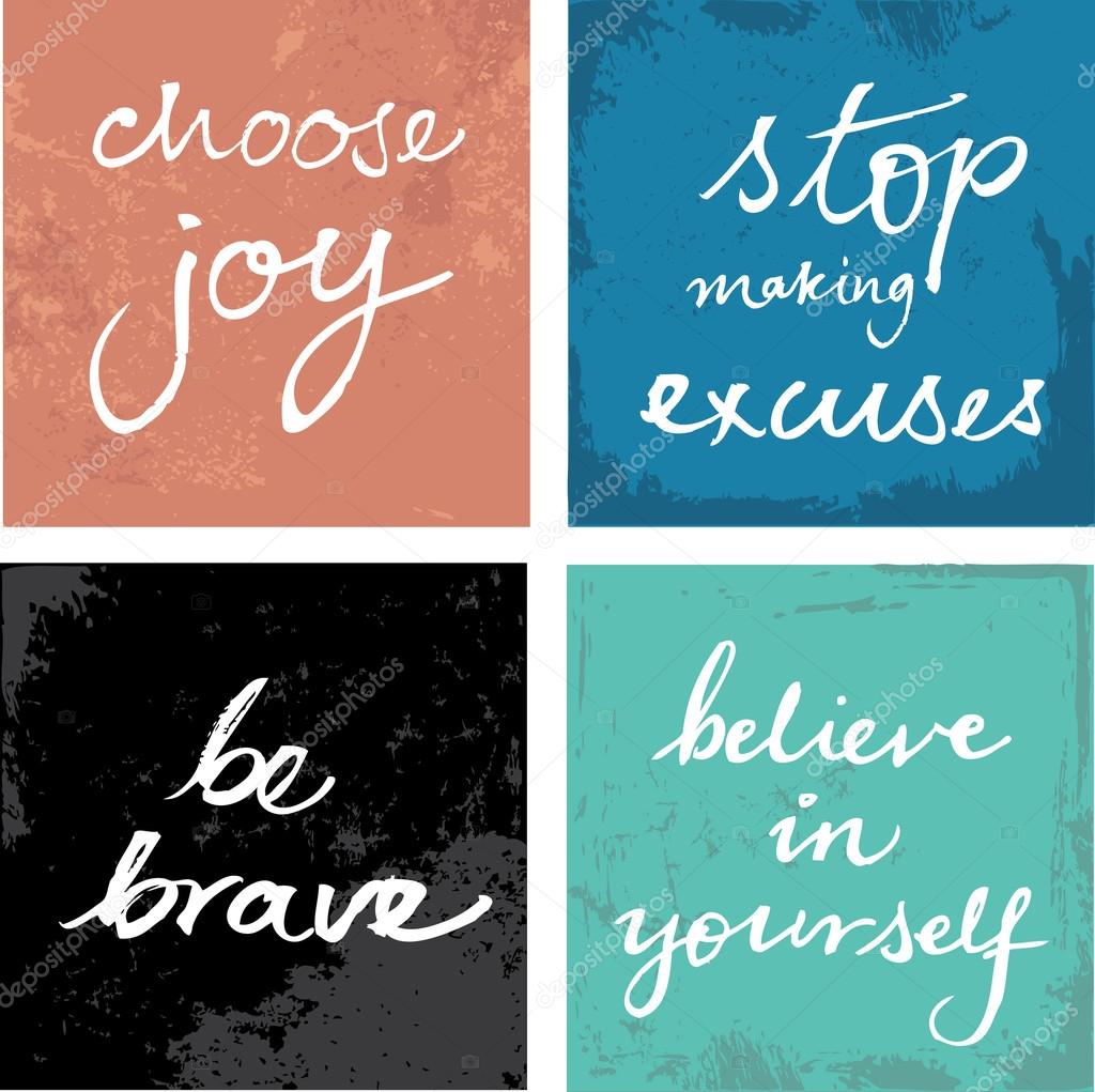 Hand written inspirational words quotes stock vector image by omw
