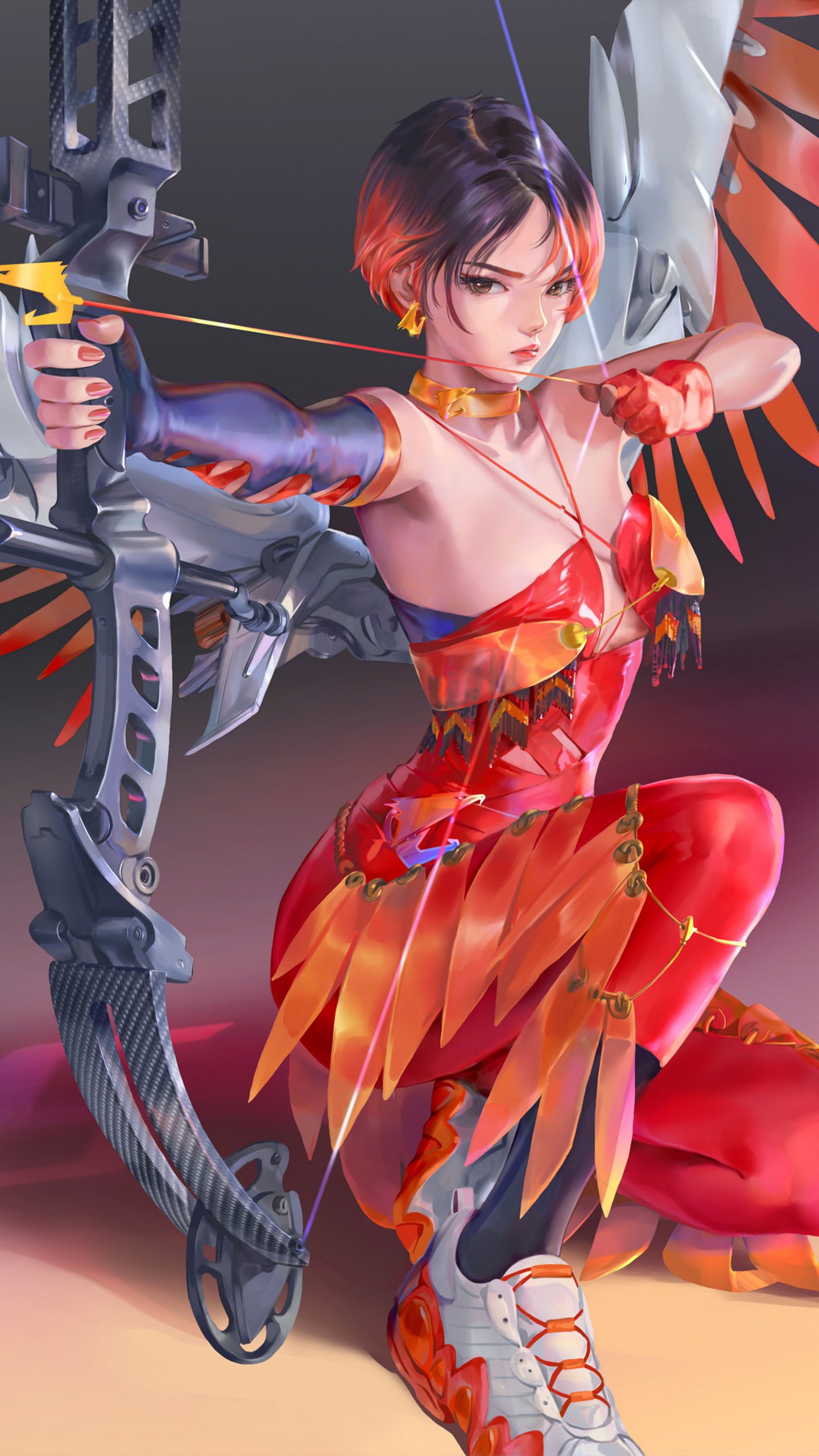 Anime girl warrior aorus k ultra hd mobile wallpaper