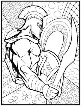 Warrior mindfulness sparta coloring pages spartan warriors activity pack