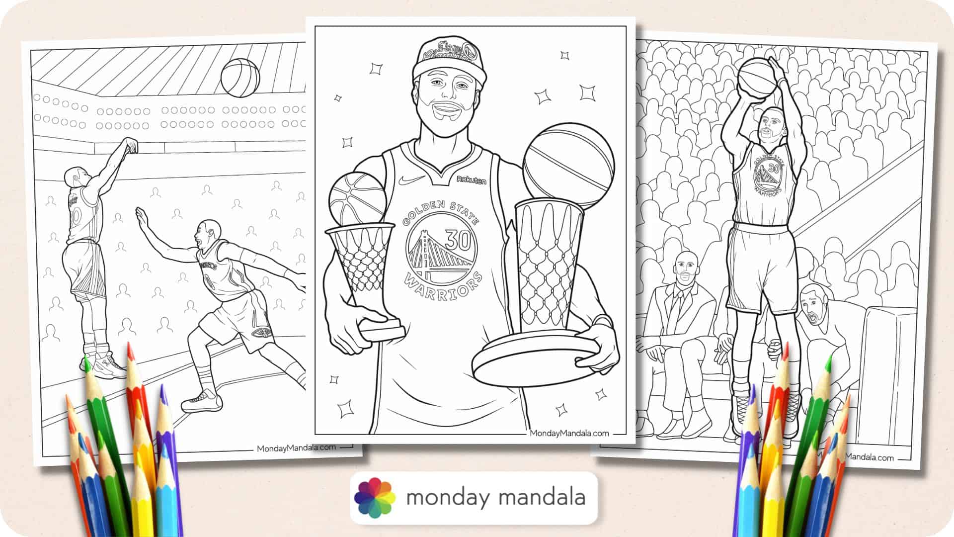 Steph curry coloring pages free pdf printables