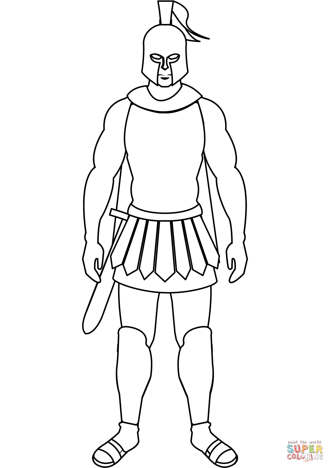Spartan warrior coloring page free printable coloring pages
