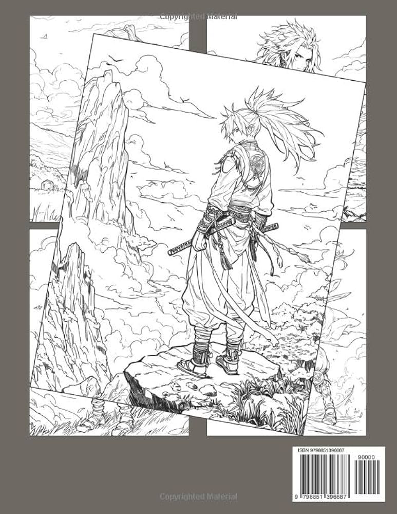 Anime warriors coloring book powerful characters coloring pages with brave fighters in thrilling scenes illustrations for teens adults stress relief melisa church books