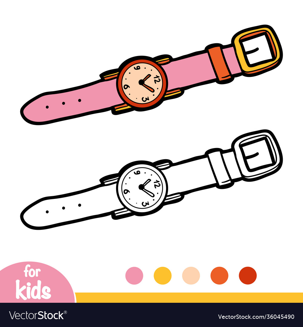 Coloring book wrist watch royalty free vector image