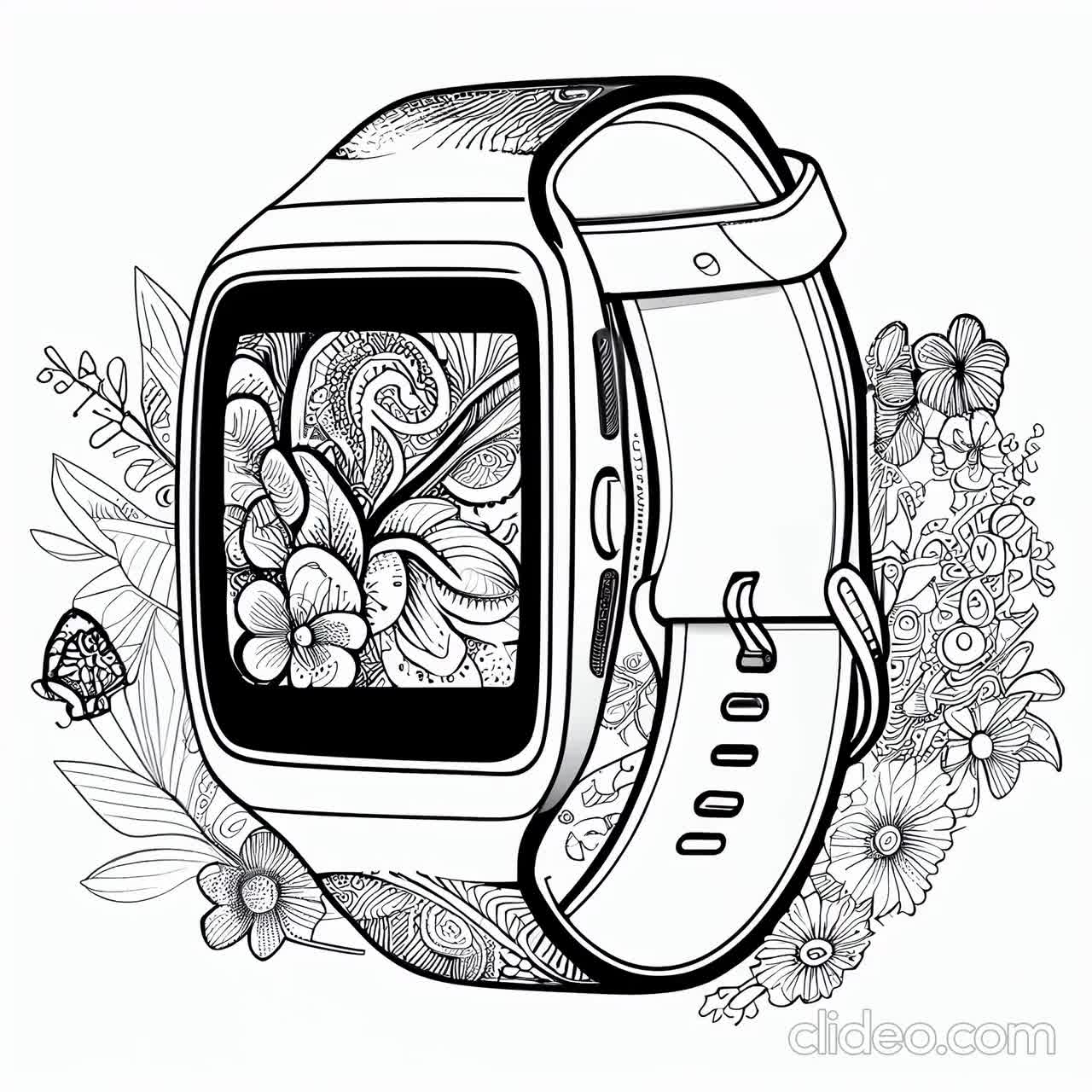 Smartwatch coloring pages color your way to a smarter future instant pdf download for print and online use print paint download now