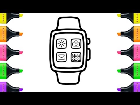 Smart wrist watch coloring page coloring book for children