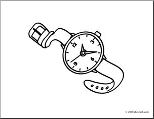 Clip art basic words watch coloring page i
