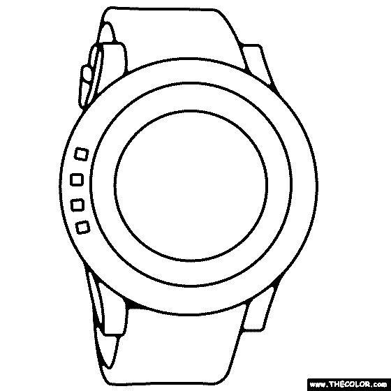 Digital watch coloring page