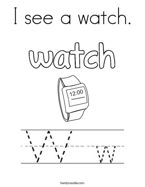 I see a watch coloring page