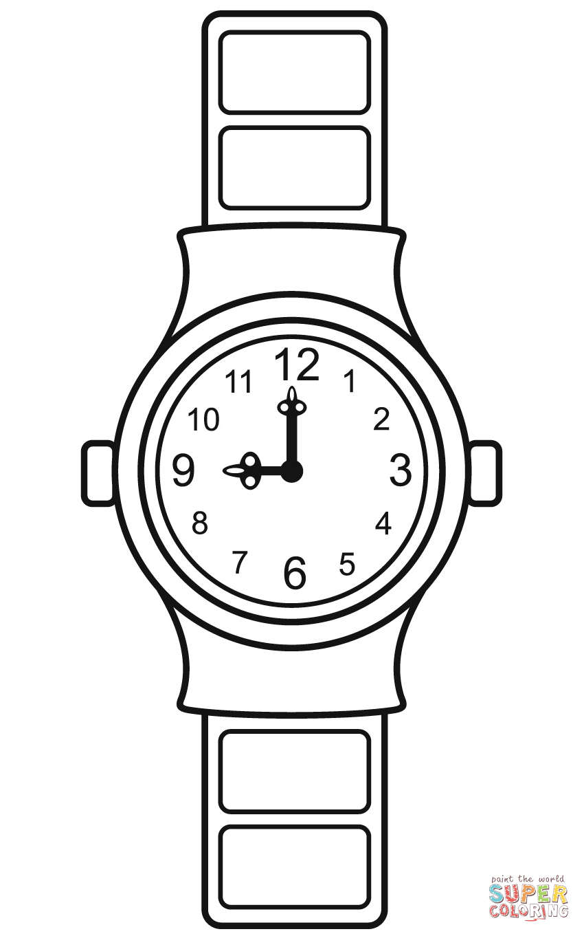 Wrist watch coloring page free printable coloring pages