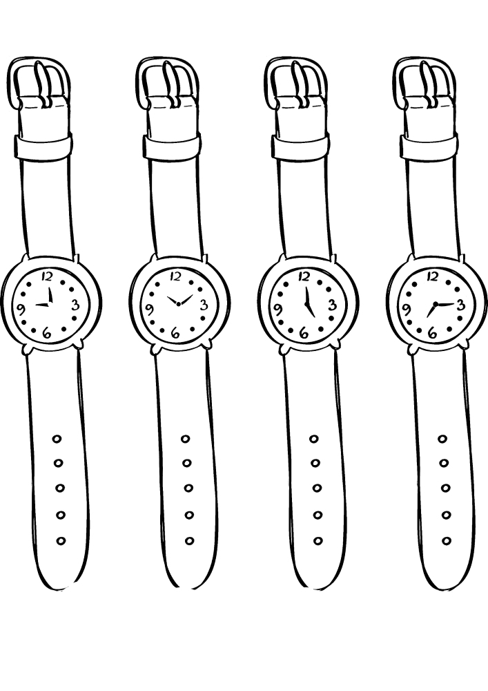 Four images of wristwatches