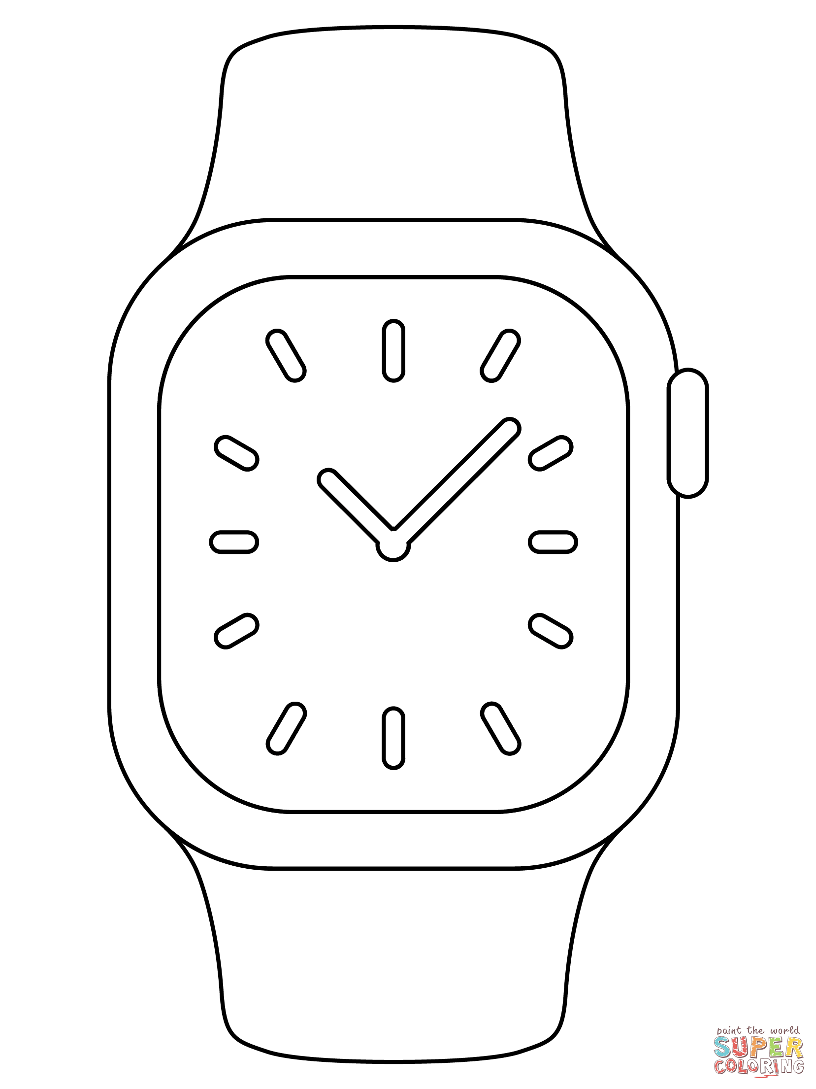 Apple watch coloring page free printable coloring pages