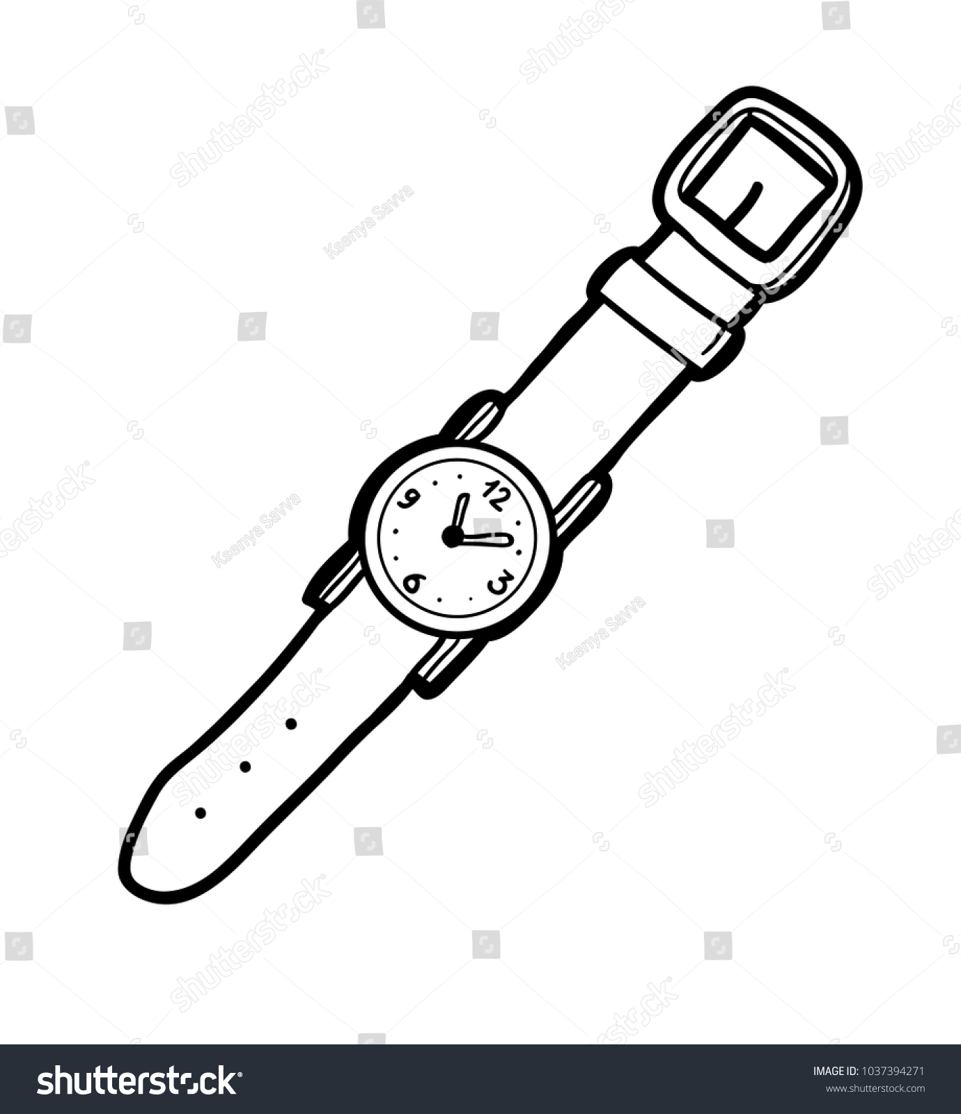 Coloring book children wrist watch stock vector royalty free