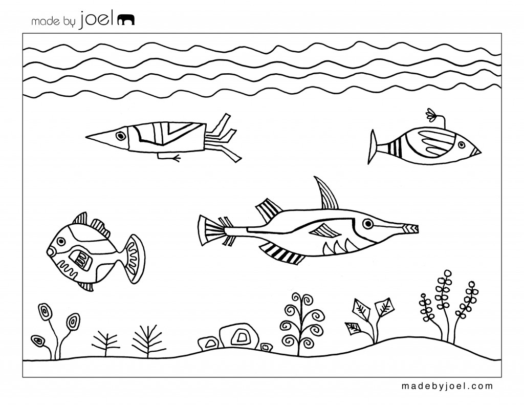 Underwater design coloring sheet â made by joel