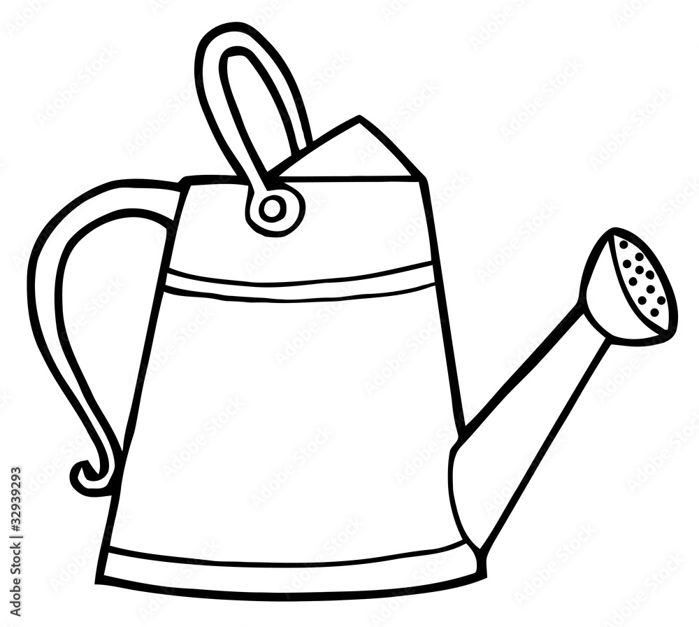 Coloring page outline of a gardening watering can vector