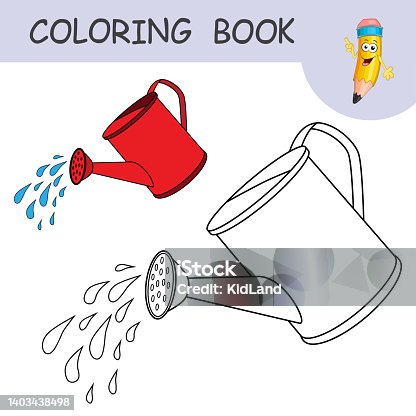 Coloring book water can stock illustrations royalty