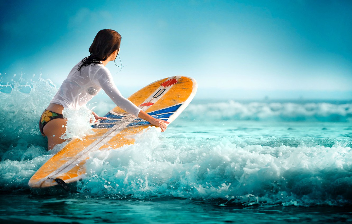 Wallpaper sea wave water girl sport surfing water sports images for desktop section ñððññ