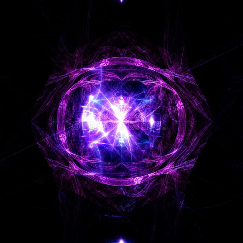 Purple eye of infinite energy fractal art background wallpaper stock illustration