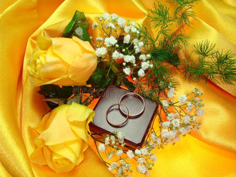 Wedding rings stock image image of flowers newly tradition