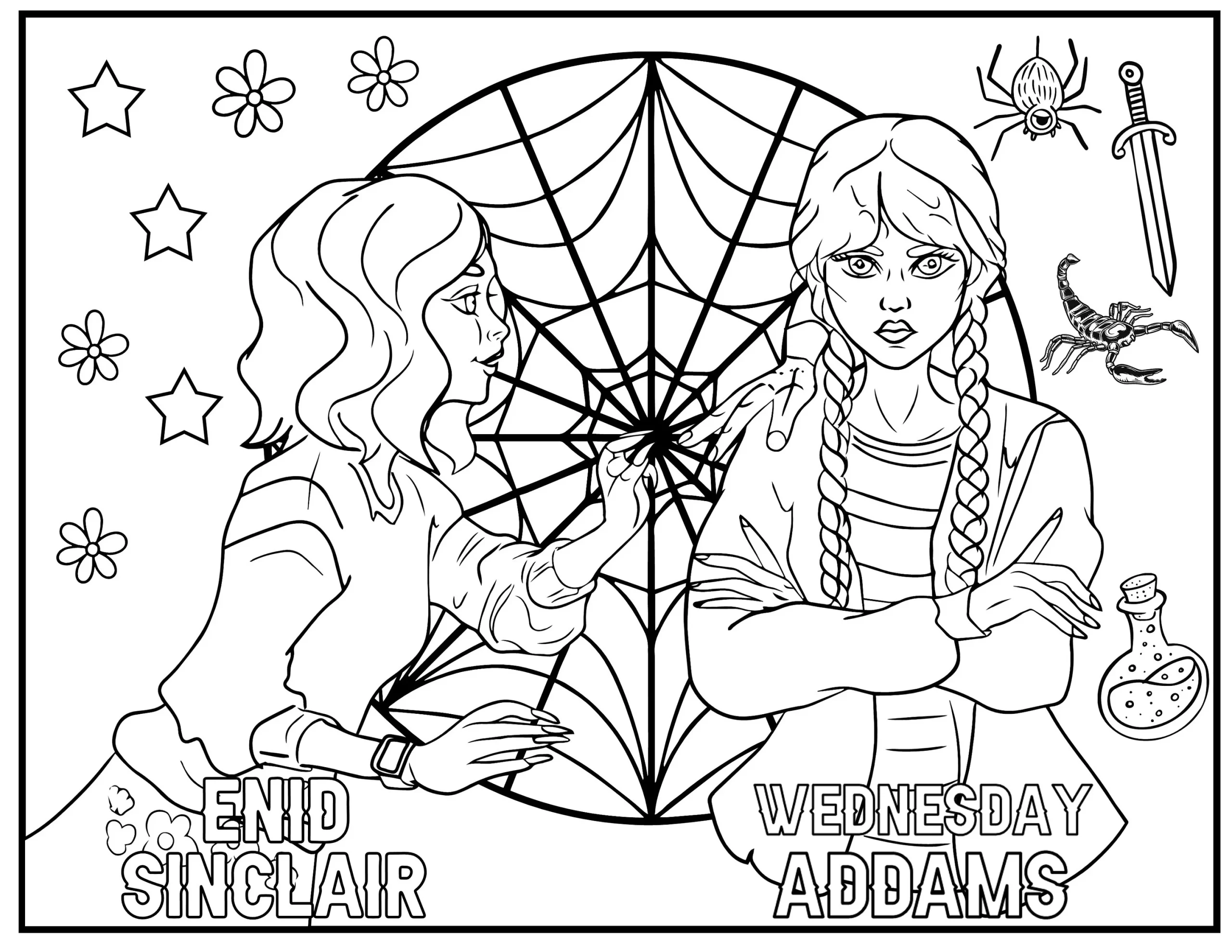 Wednesday addams coloring pages ã imprimer