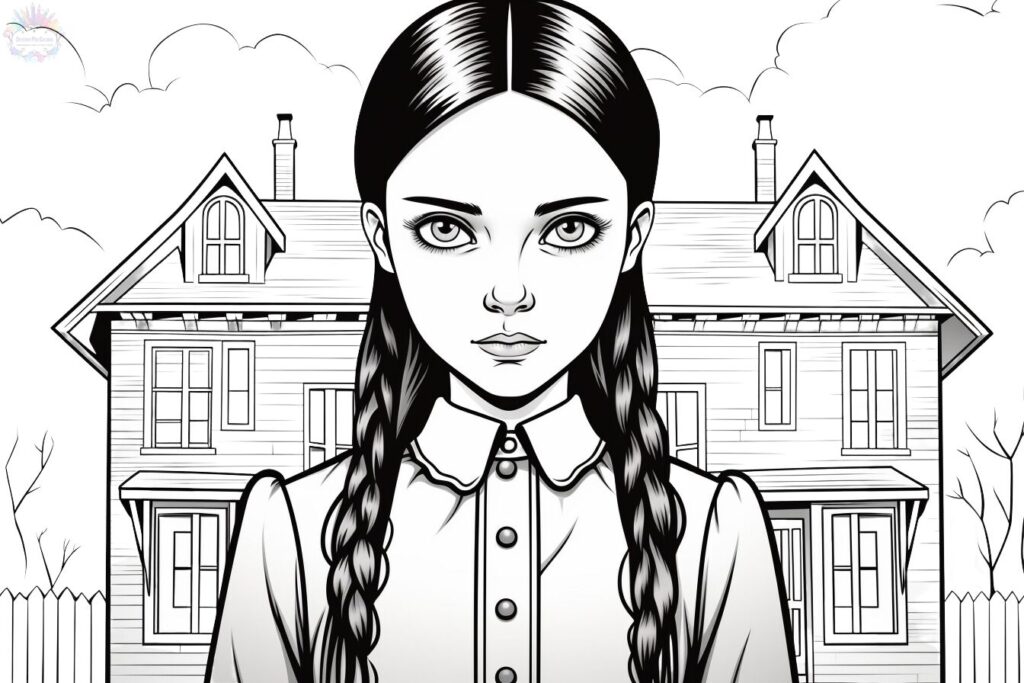 Wednesday addams coloring pages