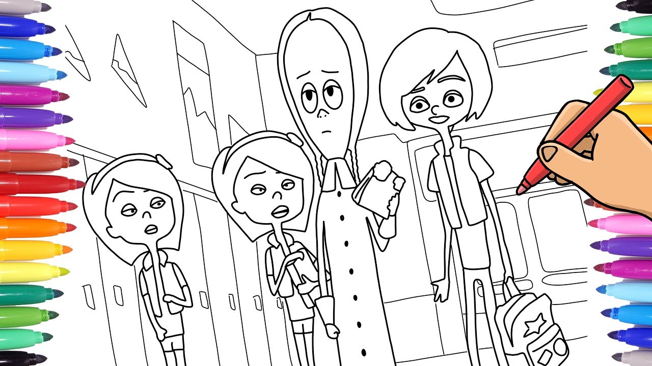 The addams family coloring book for kids