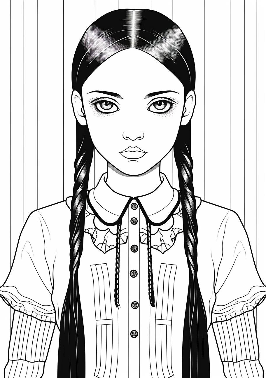 Modern wednesday addams coloring s