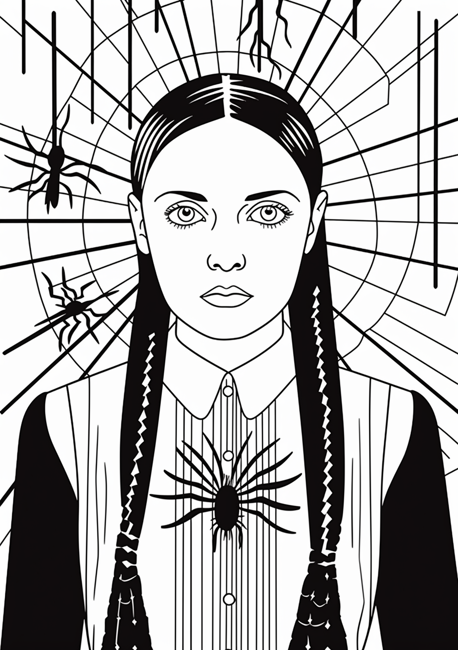 Wednesday addams coloring s kids and adult relaxation coloring