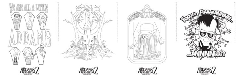 The addams family coloring pages