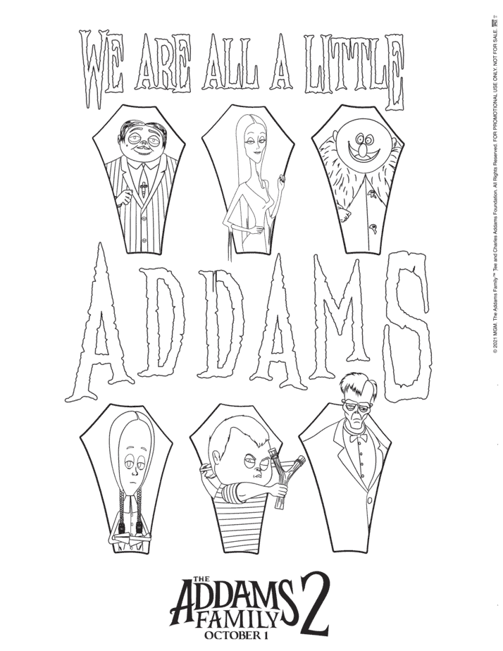 Free addams family coloring pages review