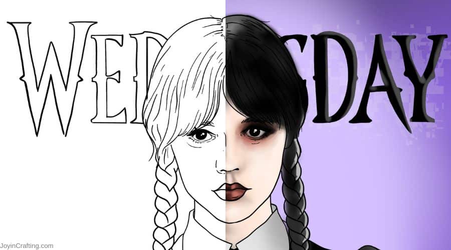 Wednesday addams coloring page