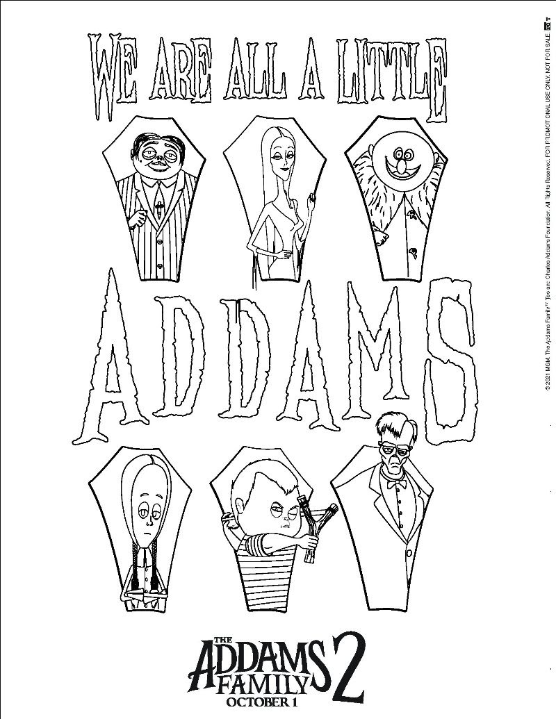 The addams family printable coloring pages â
