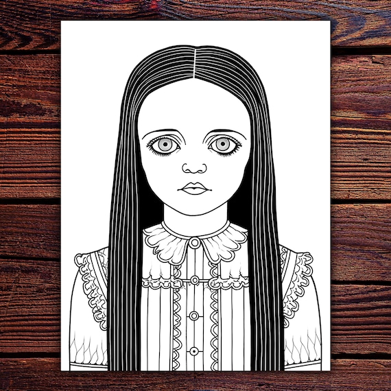 Best wednesday addams coloring pages gothic printable pdf addams family