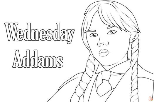 Wednesday coloring pages for kids by gbcoloring on