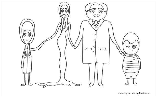 Addams family coloring pages drawing and coloring morticia gomez wednesday and pugsley addams family coloring pages family coloring coloring pages