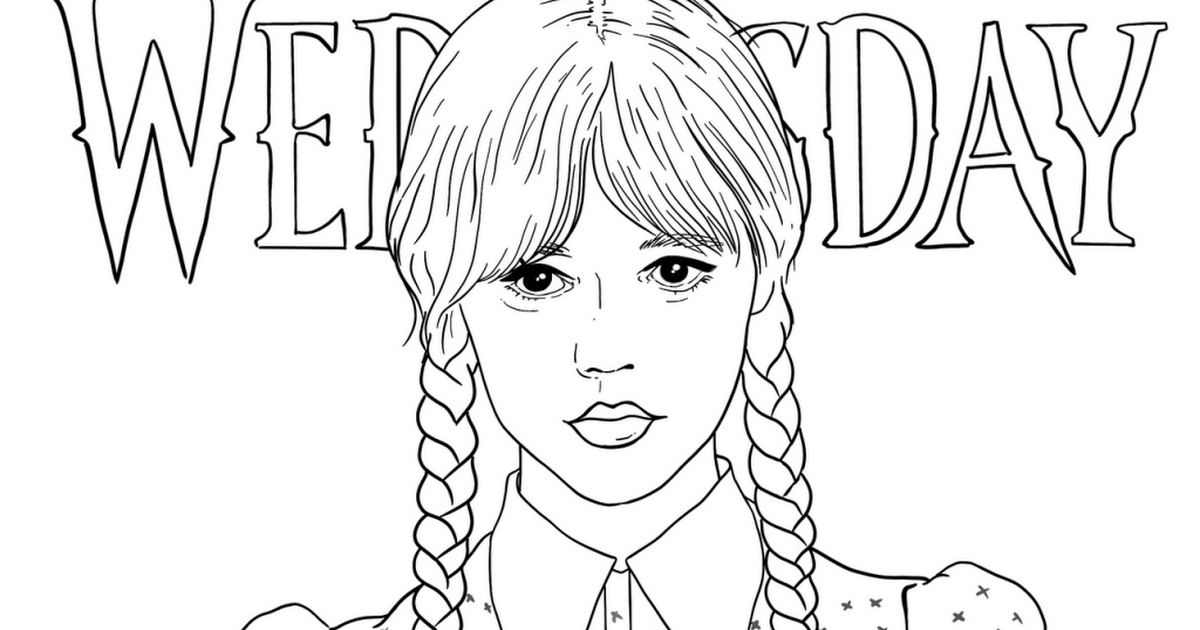 Wednesday addams coloring page on wednesdays we wear black wednesday addams easy drawings drawings