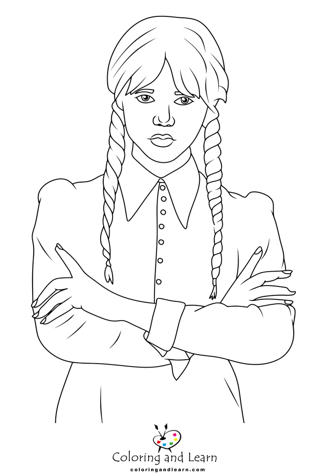 Wednesday addams coloring pages rwednesday