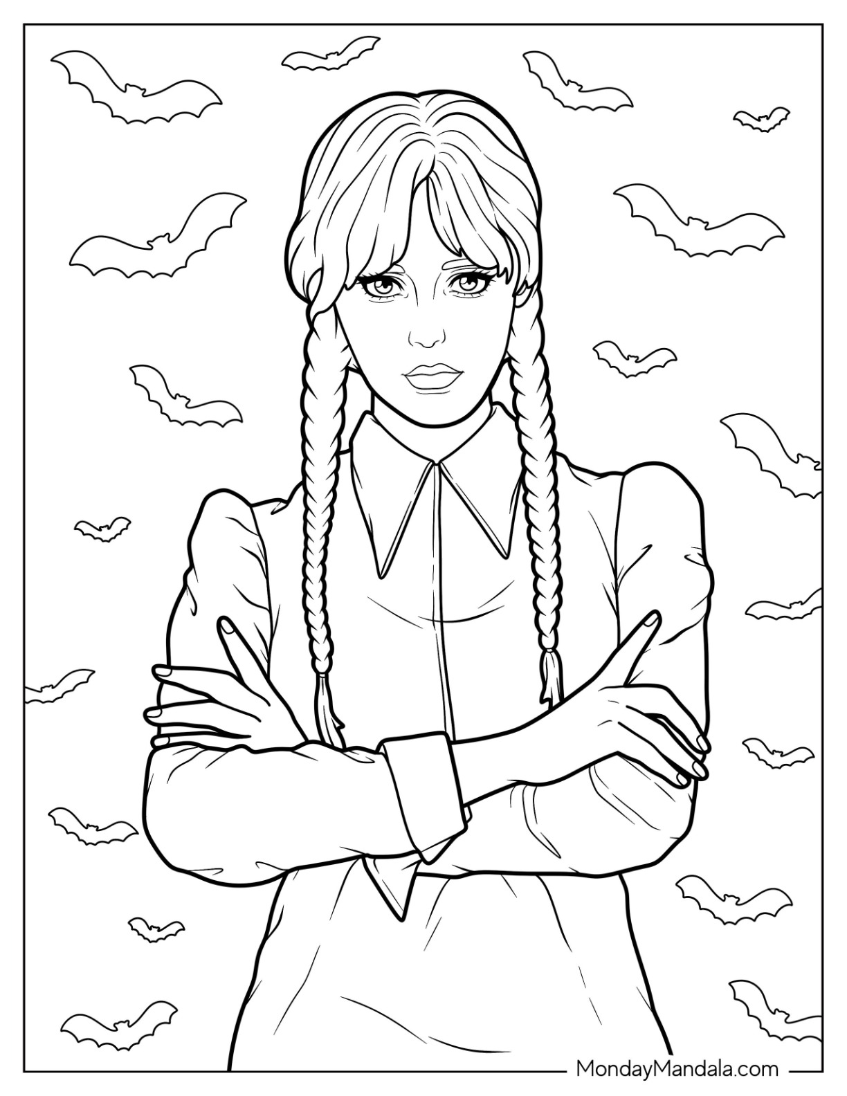 Wednesday coloring pages free pdf printables