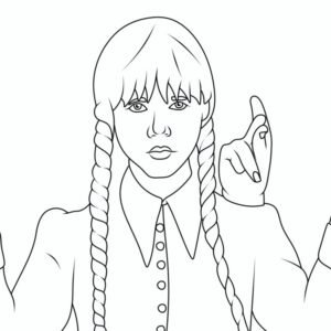 Wednesday addams coloring pages printable for free download