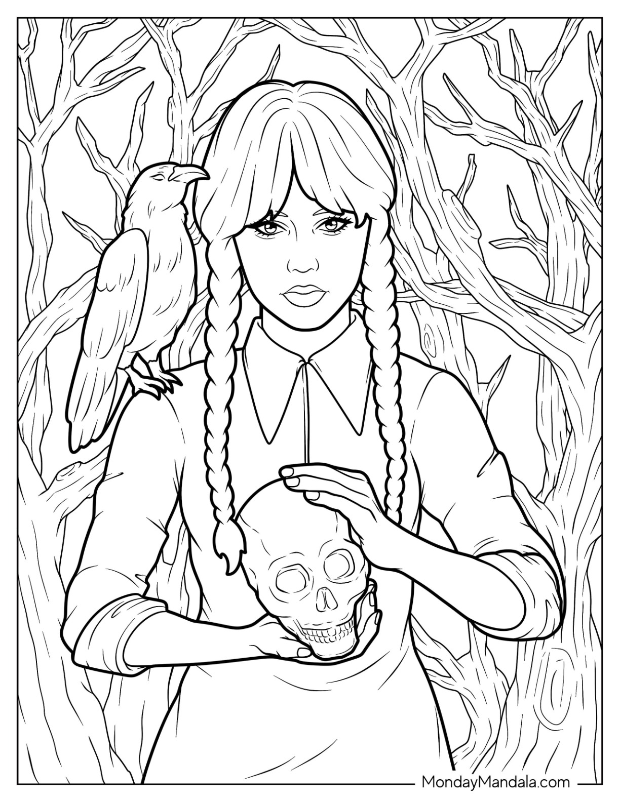 Wednesday coloring pages free pdf printables