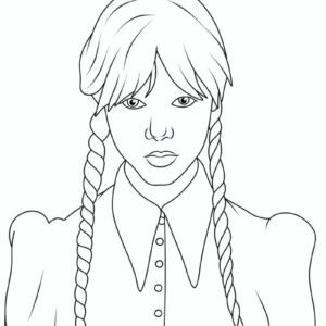 Wednesday addams coloring pages printable for free download